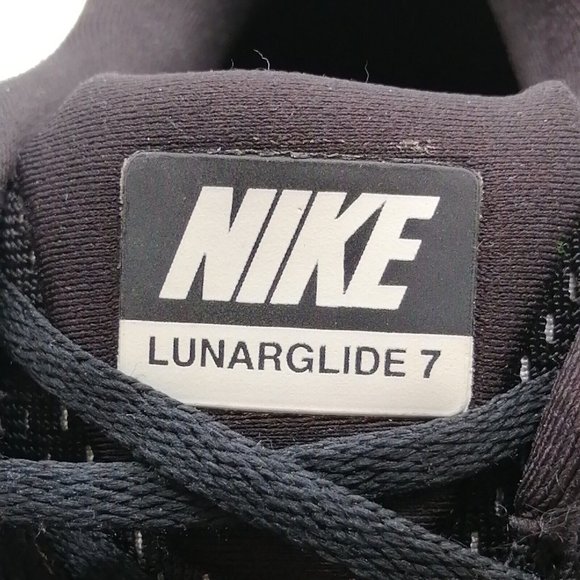 Nike Mens LunarGlide 7 Lace Up Sneakers‎ Black White Low Top Round Toe 8.5 - Picture 9 of 10